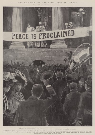 The Reception of the Peace News in London by Henry Charles Seppings Wright